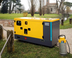 Atlas Copco QAS generator and WEDA submersible pump